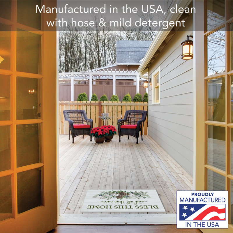 CounterArt Welcome All Who Enter Winter Indoor/Outdoor Entryway Floor ...