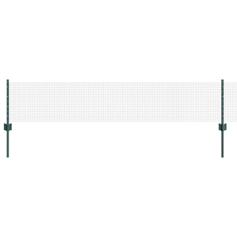 Vidaxl Fence With Posts Steel, 40cm H x 1000cm W x 2.7cm D, Green