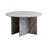 Round Marble Coffee Table with Interlocking Cross Base-83384644