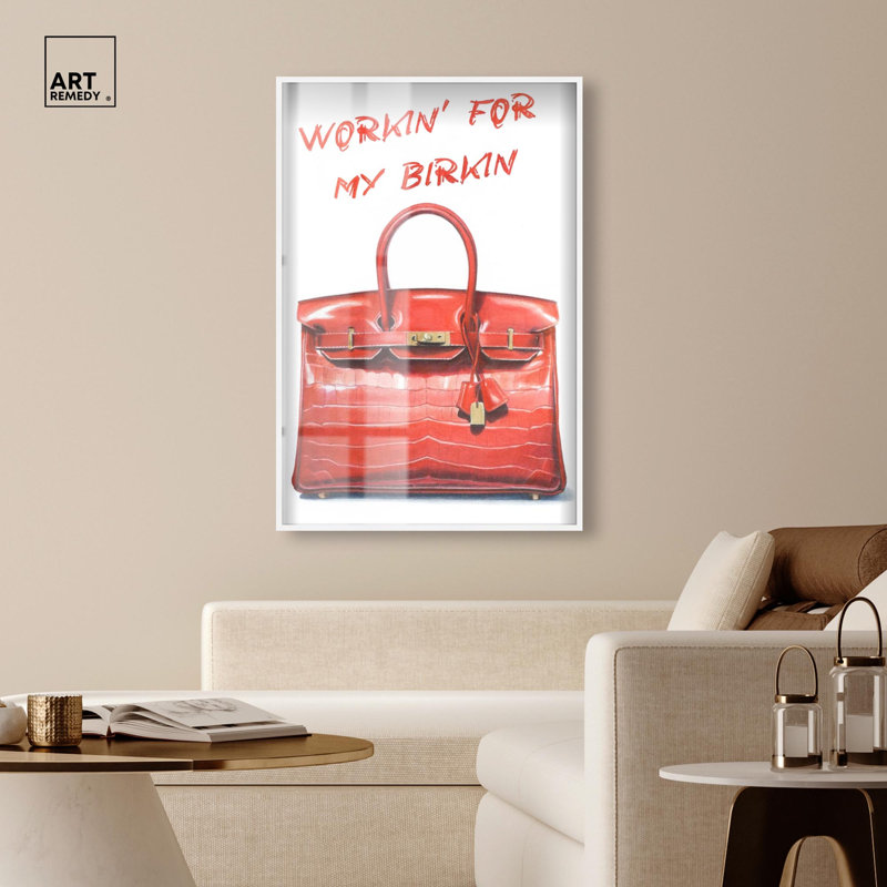 «Doll Memories - Red Dream Shadowbox Print» par Art Remedy, H 55 po x l 37 po, Blanc