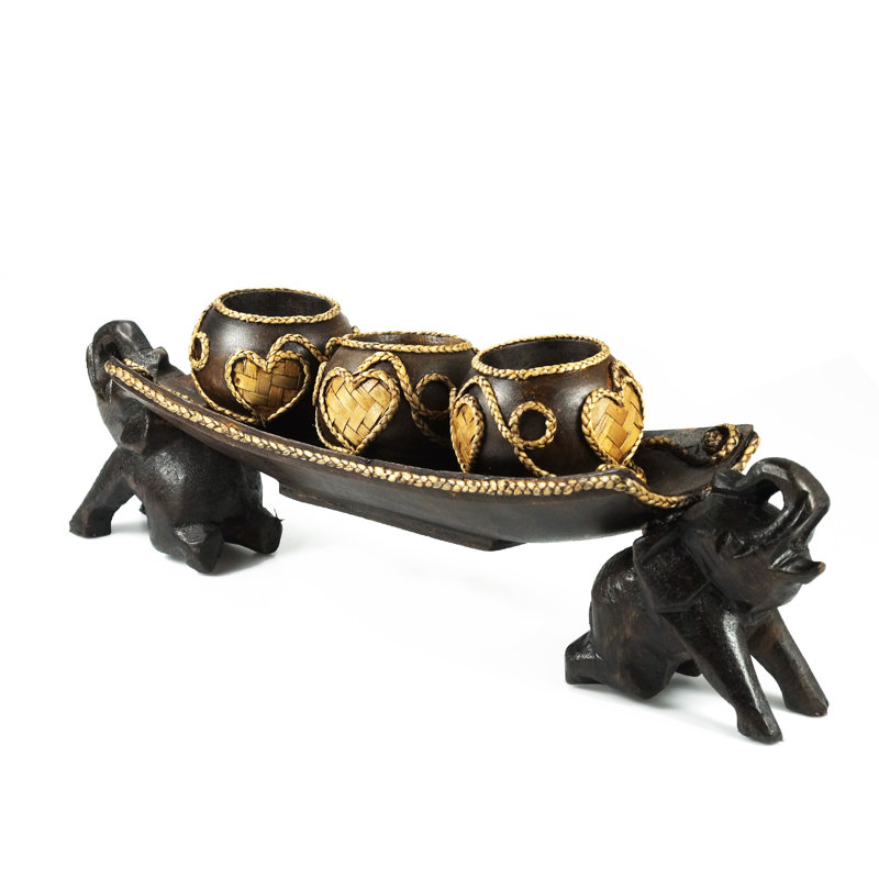 4.5'' H Wood Tabletop Tealight Holder