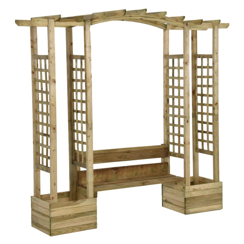 Aleksia 1.98m H x 0.6m W x 2.3m D Solid Pinewood Pergola