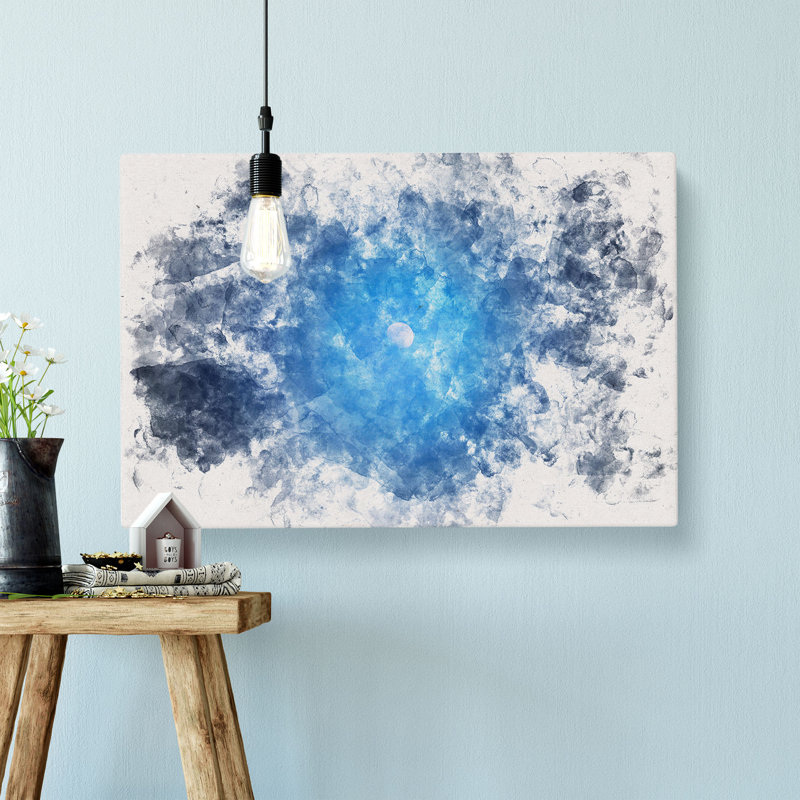Half Moon Watercolour - Wrapped Canvas, 60cm H x 91cm W x 3cm D