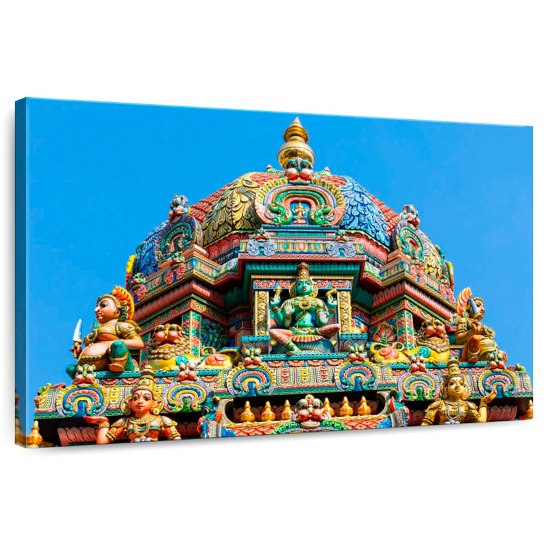 Rampe ornée du temple sri Mariamman, H 34 po x l 51 po