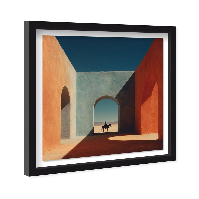 Cobalt Frontier Print by Oliver Gal, 13.5"H x 13.5"W, Black Shadowbox