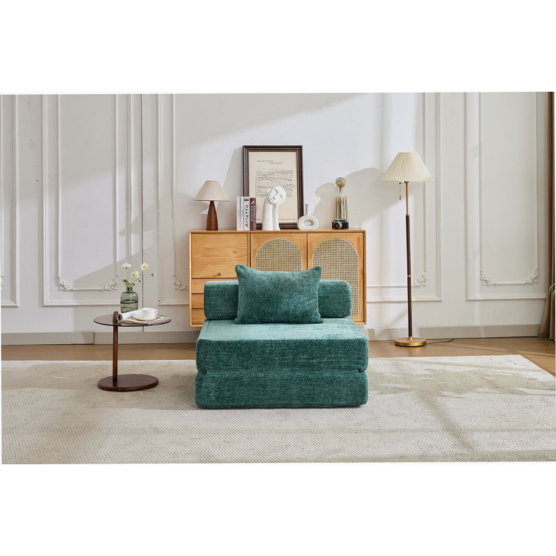 Convertible Compression Floor Sofa Bed With Fixed - Shape Frame, Single Seater Boneless Modular Sectional, No Assembly Needed, Ideal For Multiple Spaces