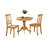 3 Piece Kitchen Table Set for Small Spaces Contains a Round Dining Room Table with Pedestal and 2 Faux Leather Chairs, Oak-73873760-106572437-106572442