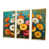 Toile avec cadre flottant or