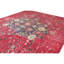 Tapis gris anthracite et rouge noué à la main de haute qualité