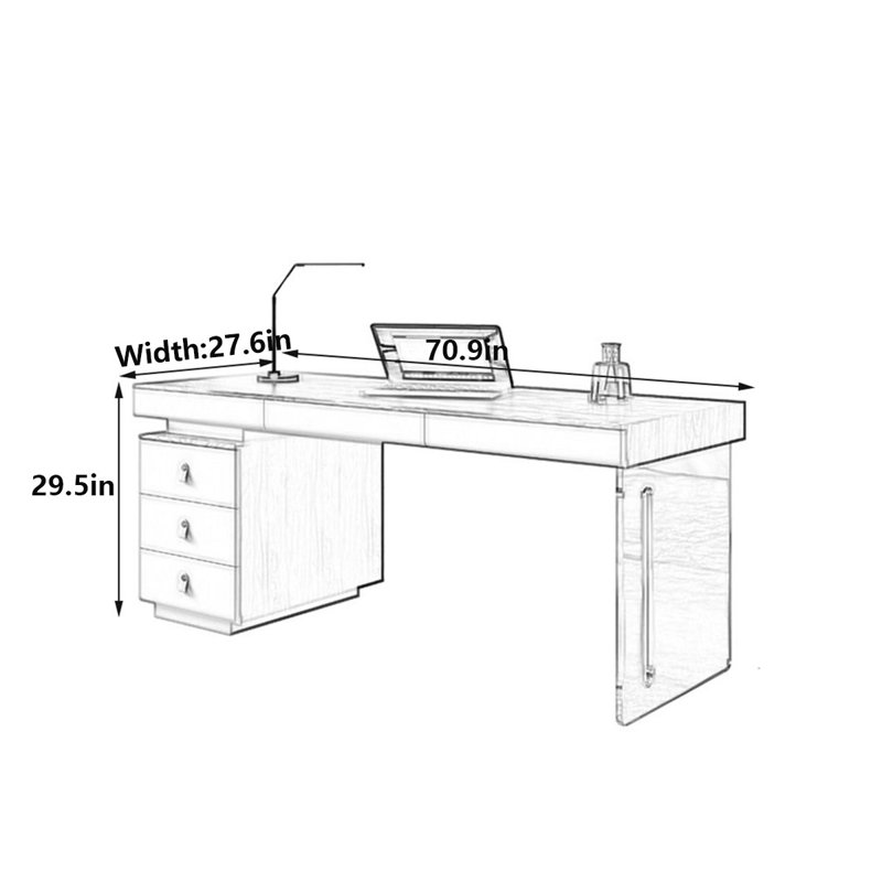Huber, 29.5" H x 70.9" W x 27.6" D