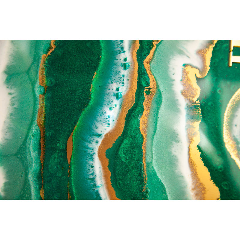Peinture abstraite Frusina avec résine époxy, H 32 po x l 48 po