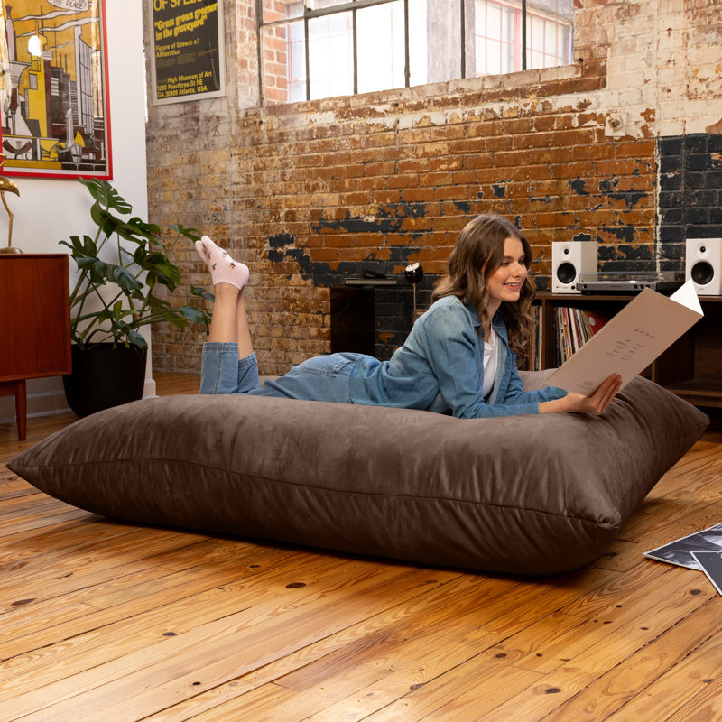 Pillow Saxx 5.5-Foot - Huge Bean Bag Floor Pillow and Lounger, Premium Chocolate