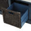 Banc de rangement rustique avec 3 paniers en rotin classiques amovibles, banc de rangement pour hall d'entrée avec coussin amovible-570281747