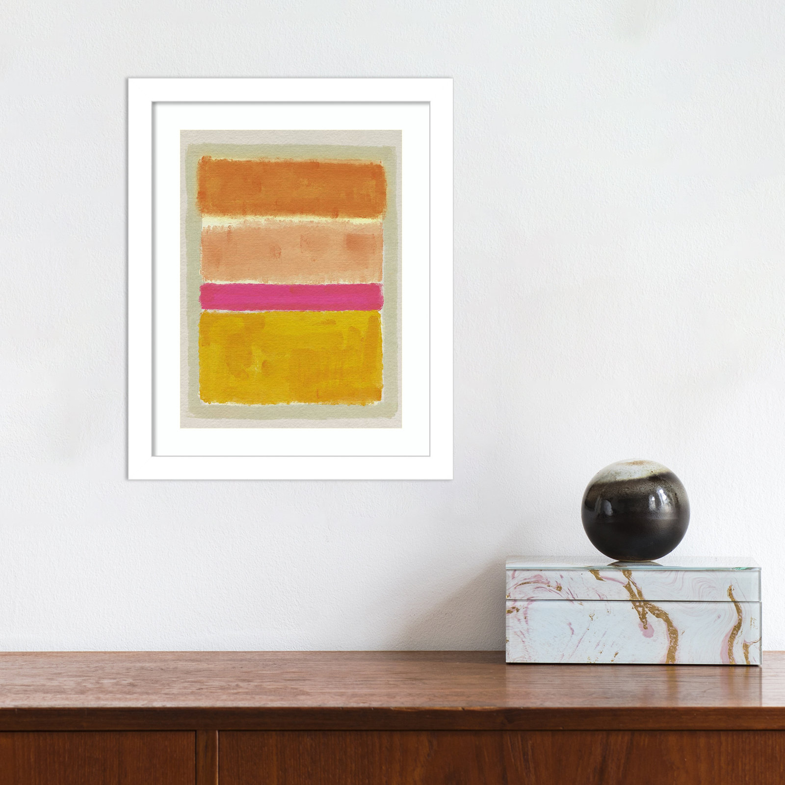 Brittania "Rothko Inspired Tonescape II" Print, 13" H x 11" W x 1" D, White