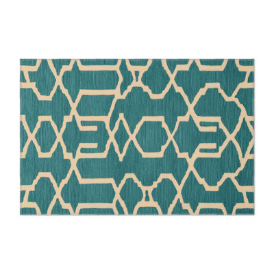 Trellis Blue Indoor and Outdoor Area Rug
