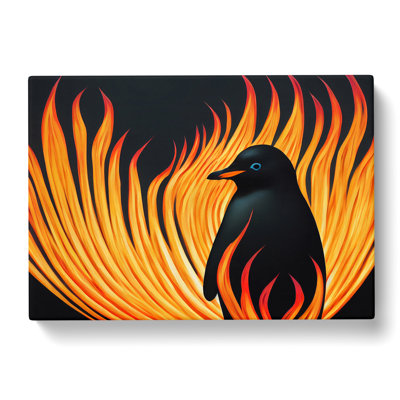 Penguin Flame Art - Wrapped Canvas
