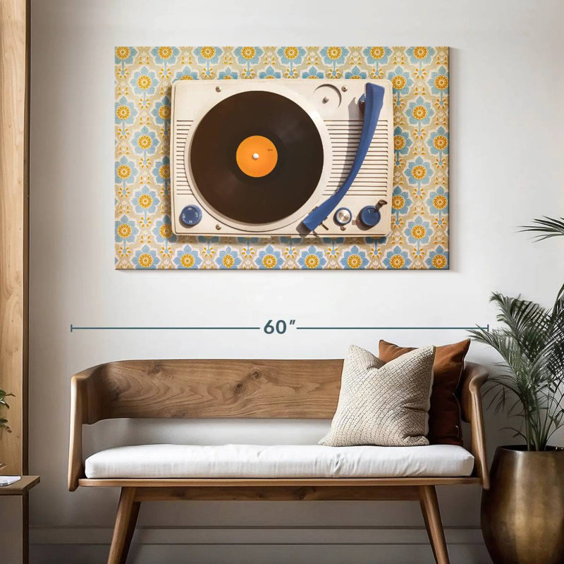 Abarca Floral Pattern Record Player, 32" H x 48" W