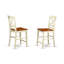 L'ensemble de table de salle à manger 3 pièces à hauteur de comptoir comprend une table de cuisine ronde avec piédestal et 2 chaises de salle à manger, babeurre et cerise-2057045734-2057045735