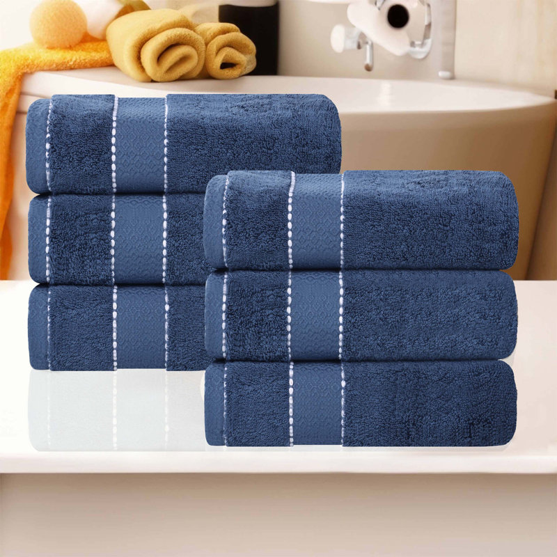 Treiber Egyptian Giza Cotton Hand Towel, Navy Blue