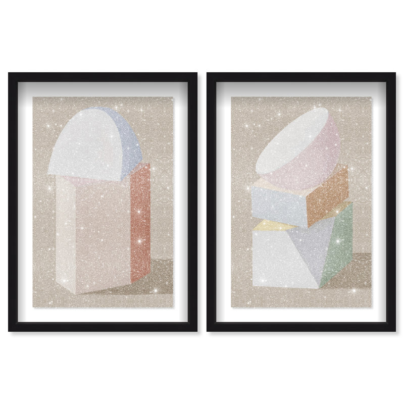 Sculptural Set Set by Oliver Gal, 25.5"H x 37.5"W, Black Shadowbox