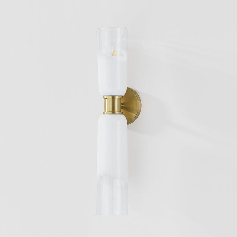 Wasson 2 Light Wall Sconce, Aged Brass