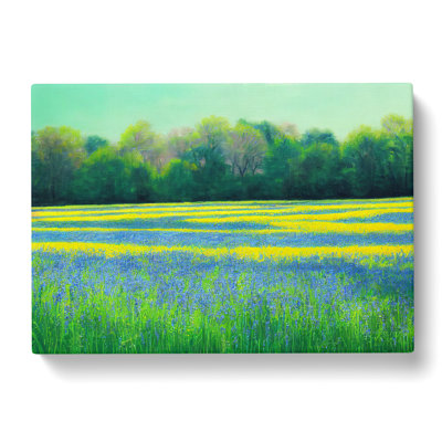 Cool Bluebell Field - Wrapped Canvas