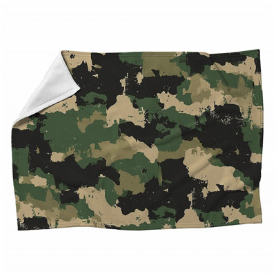 Camouflage Fleece Throw Blanket - Military Warm Soft Blankets - Throws for Sofa, Bed, and Chairs