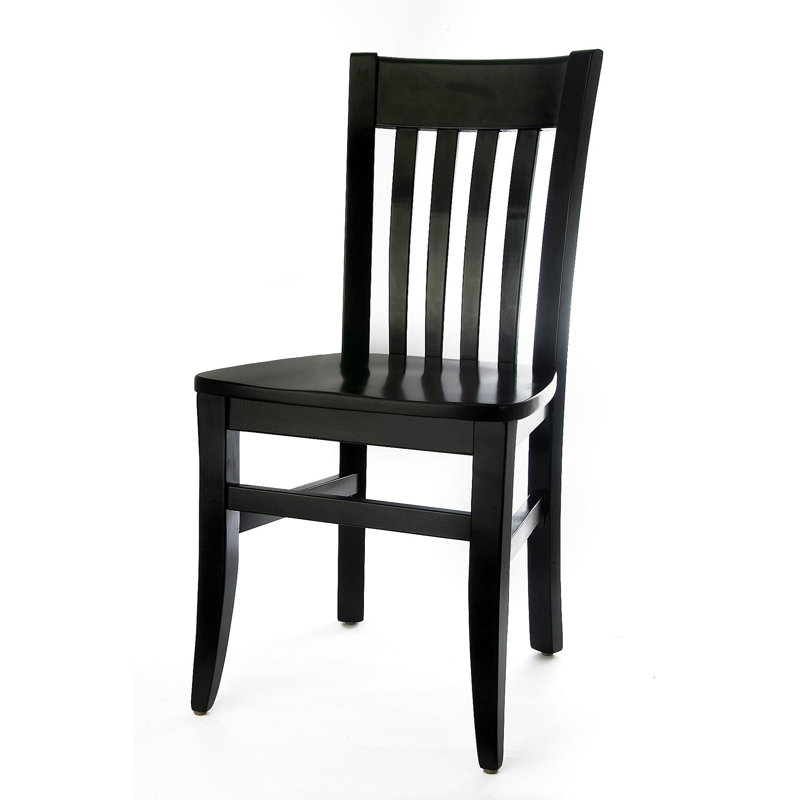 Chaise en bois massif Henson, Noir