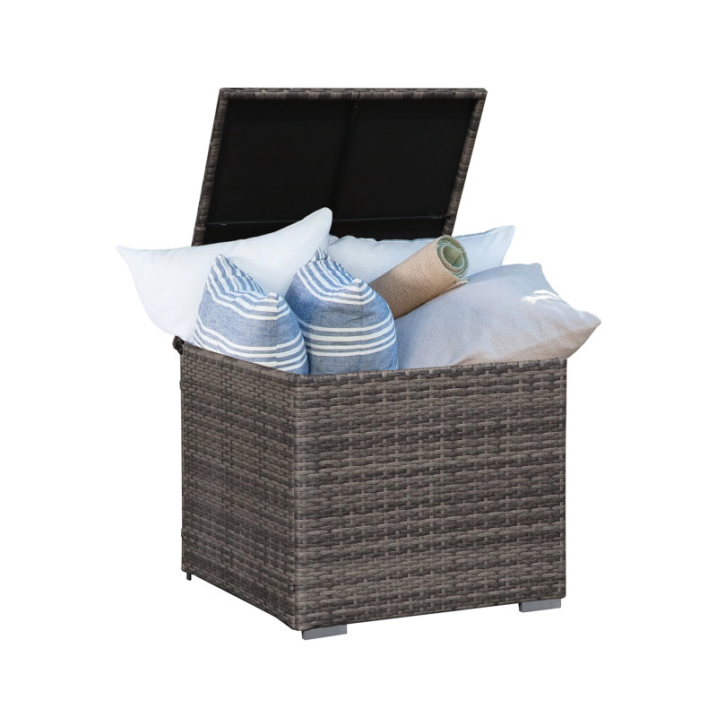 Sunsitt 28.7'' W 88 Gallons Water Resistant Wicker Deck Box, Gray