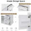 Meuble-lavabo de 36 po avec lavabo sous-comptoir en céramique, finition blanche, bois massif et 2 tiroirs rabattables, armoire de rangement ajustable, support imperméable, conception moderne, tablette, nettoyage facile-1001526332