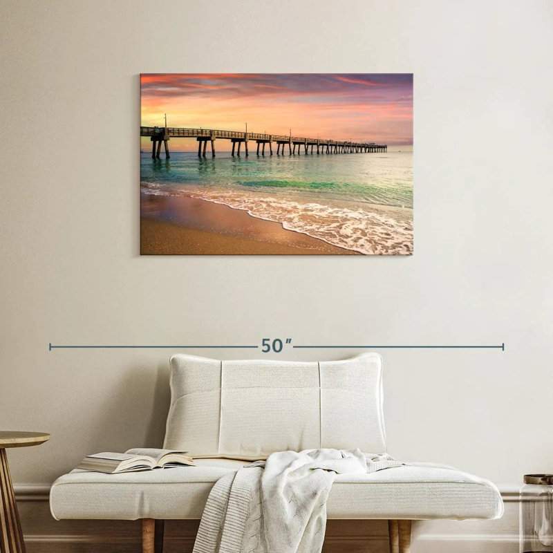 Aletra Beach Pier Sunrise South Florida, H 24 po x l 36 po