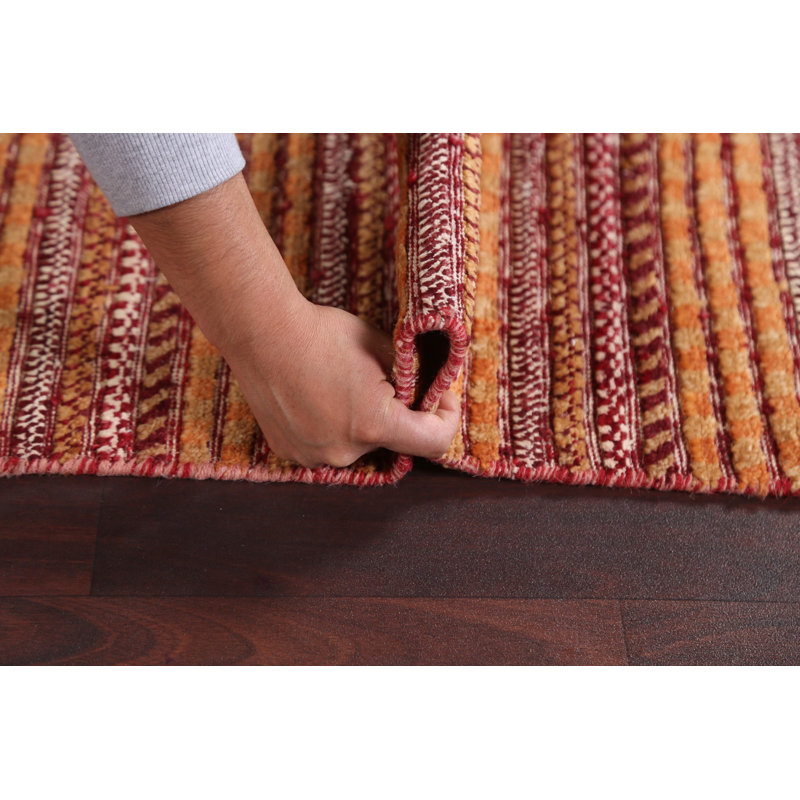 Tapis de couloir oriental rayé Gabbeh Kashkoli noué à la main