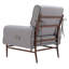 34" Grey And Brown Upholstered Arm Chair