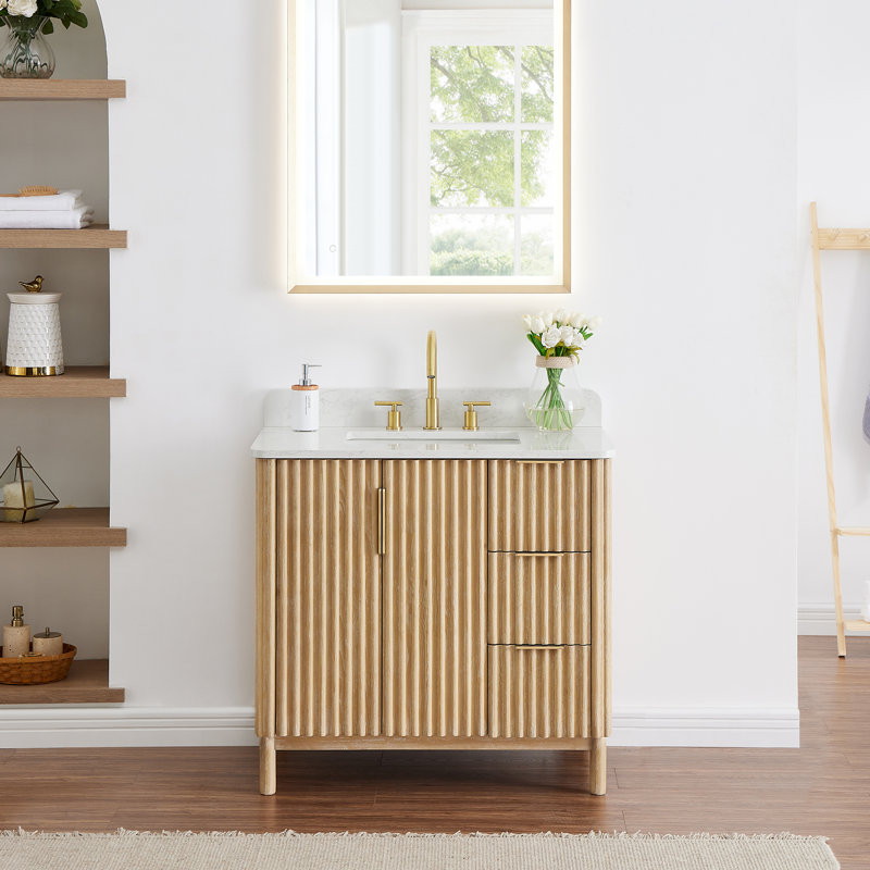 Meuble-lavabo simple 36 po avec miroir Siena, Single Sink, 36"