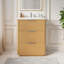 Meuble-lavabo de luxe moderne 24 po avec lavabo en céramique, armoire de salle de bain avec tablette ouverte et rangement fermé