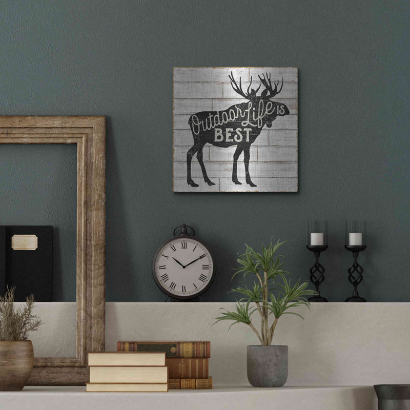 Loon Peak® «Lake Lodge I» par Sue Schlabach, art mural en métal, H 12 po x l 12 po