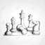 Pièces d'échecs - noir et blanc-2034694248-2034694262
