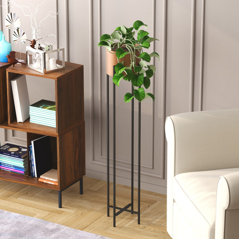 Becontree Elegant Decorative Pot - 100% Metal, 9.1 x 42.5 inches | Black and Copper Finish | Pot Diameter: 7.9 inches, Height: 5.9 inches | Lightweight at 4.1 lbs | No Installation Required, Perfect for Home Decor & Indoor Plants