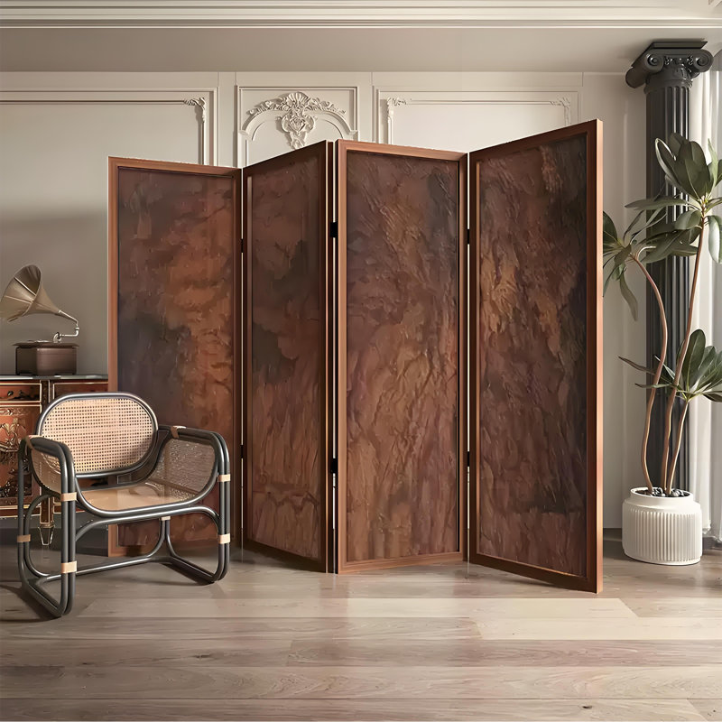Paravent rétro Wabi-Sabi, H 78,74 po x l 94,49 po x P 1,57 po