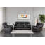 Ensemble de canapé de salon inclinable en similicuir 3 pièces avec canapé rabattable noir-225430085
