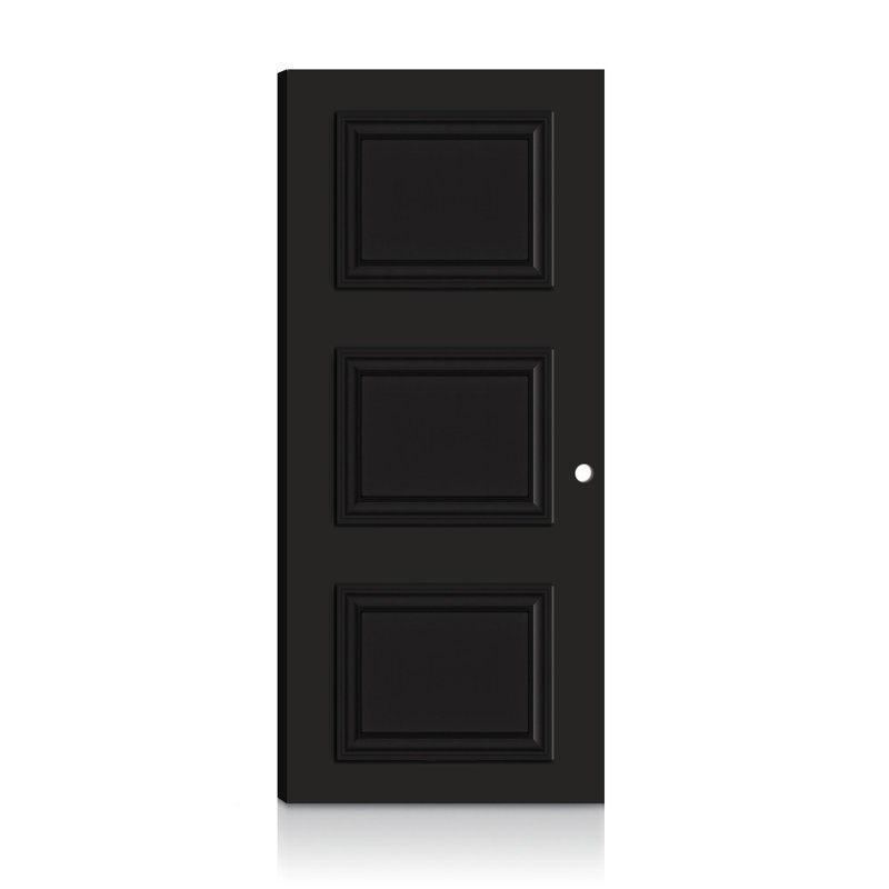 Dalle de porte intérieure en composite à l'épreuve du feu Palazzo 3, 80 po x 30 po, Noir, Gauche