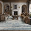 Tapis bleu abstrait Licia-477792622