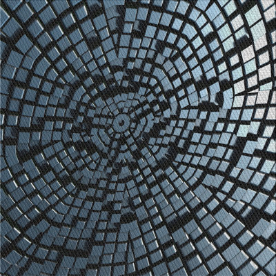 Tapis noir/bleu à motifs