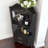 Wooden Corner Bar Cabinet With 2 Open Storage Shelves And 2 Drawers, Mirrored Back Sideboard Cabinet, High Feet/Legs For Easy Cleaning, Buffet Cabinet-320223476