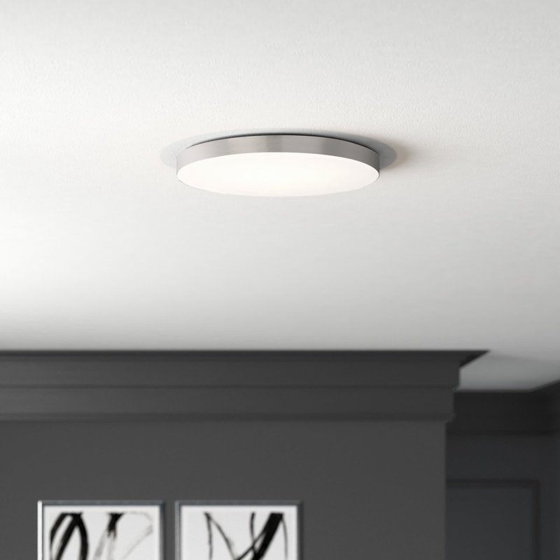 Orduna Plastic LED Flush Mount, Satin Nickel