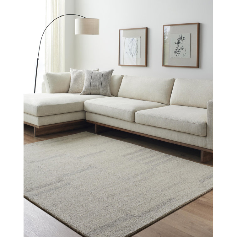 Tapis rectangulaire en laine touffeté à la main Adarian