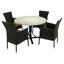 Provence Mosaic Dining Table with 4 STOCKHOLM Chairs Garden Set-62748947