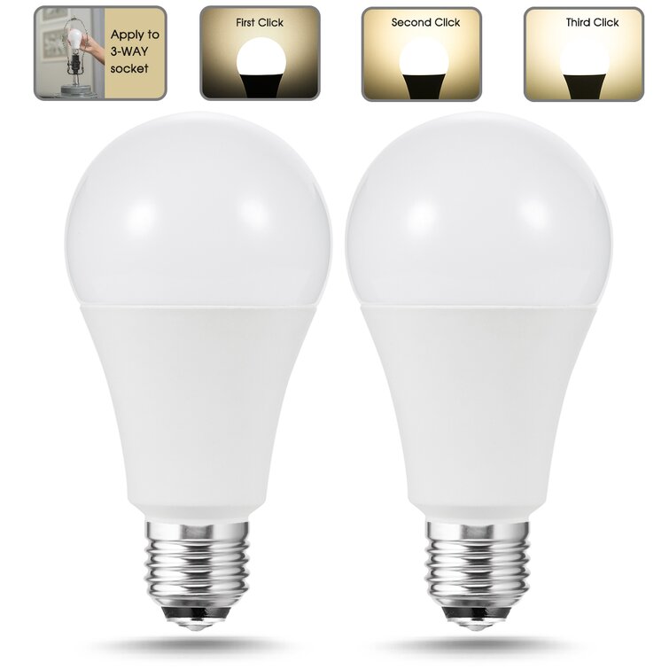 LOHASLED 3 Way A21 LED Light Bulbs, E26/Medium (Standard) LED Bulb ...