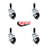 Hard Rubber Swivel Expanding Stem Caster Set Brake