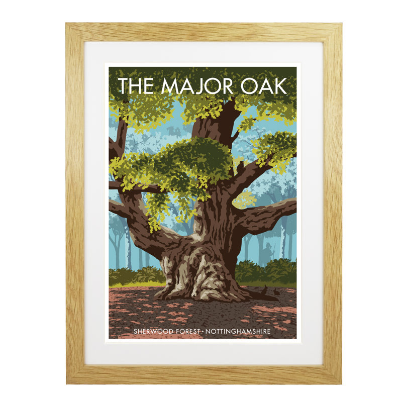The Mjaor Oak Sherwood Forest by Stephen Millership - Print, Oak, 43.5 cm H x 33.5 cm W x 2.2 cm D